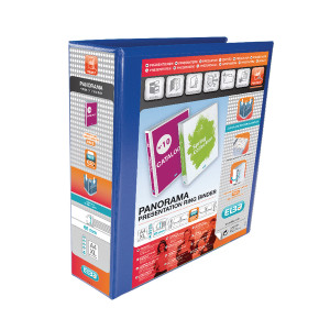 BX06729 Elba Panorama 65mm 4 D-Ring Presentation Binder A4 Blue Pack 4 400008675 BX06729 Elba Panorama 65mm 4 D-Ring Presentation Binder A4 Blue Pack 4 400008675