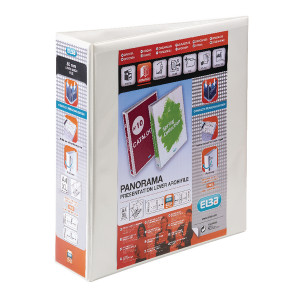 BX06568 Elba Panorama 70mm 2 D-Ring Presentation Lever Arch File A4 White Pack 5 400008436 BX06568 Elba Panorama 70mm 2 D-Ring Presentation Lever Arch File A4 White Pack 5 400008436