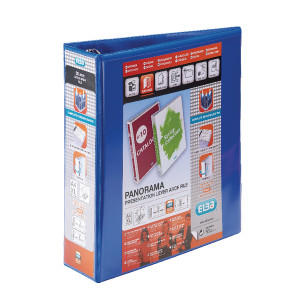 BX06574 Elba Panorama 65mm 2 D-Ring Presentation Lever Arch File A4 Blue Pack 5 400008438 BX06574 Elba Panorama 65mm 2 D-Ring Presentation Lever Arch File A4 Blue Pack 5 400008438