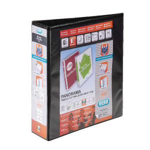 BX06577 Elba Panorama 65mm 2 D-Ring Presentation Lever Arch File A4 Black Pack 5 400008439 BX06577 Elba Panorama 65mm 2 D-Ring Presentation Lever Arch File A4 Black Pack 5 400008439
