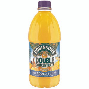 BRT14654 Robinsons Double Concentrate Orange Squash No Added Sugar 1 75 Litre Pack 2 402046 BRT14654 Robinsons Double Concentrate Orange Squash No Added Sugar 1 75 Litre Pack 2 402046