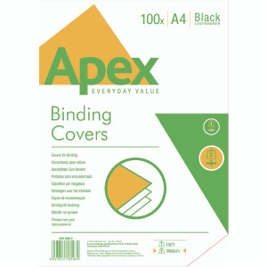 BB58506 Fellowes Apex A4 Leatherboard Covers Black Pack 100 6501001