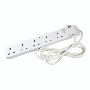 HID43045 6-Way Surge Protection 13 Amp 2m Extension Lead White CEDTS6213AS HID43045 6-Way Surge Protection 13 Amp 2m Extension Lead White CEDTS6213AS