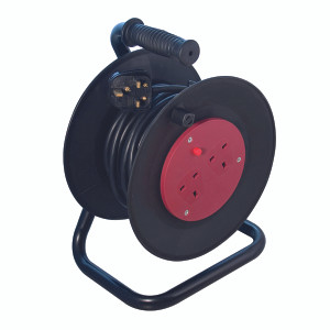 HID43780 Heavy Duty 2-Way 10 Amp Extension Reel 25m Black WCR252 CHT2513 HID43780 Heavy Duty 2-Way 10 Amp Extension Reel 25m Black WCR252 CHT2513