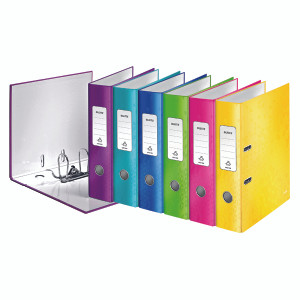 LZ33046 Leitz Wow 180 Lever Arch File 80mm A4 Assorted Pack 10 10051099 LZ33046 Leitz Wow 180 Lever Arch File 80mm A4 Assorted Pack 10 10051099
