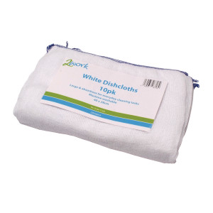 CPD30019 2Work Dishcloth 300x400mm White Pack 10 100212