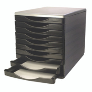 KF02254 Q-Connect Black Grey 10 Drawer Tower Dimensions L345 x W290 x H340mm KF02254 KF02254 Q-Connect Black Grey 10 Drawer Tower Dimensions L345 x W290 x H340mm KF02254