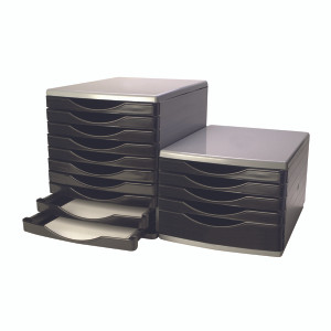 KF02253 Q-Connect 5 Drawer Tower Black Grey Dimensions L345 x W290 x H220mm KF02253 KF02253 Q-Connect 5 Drawer Tower Black Grey Dimensions L345 x W290 x H220mm KF02253