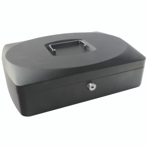 KF02603 Q-Connect Cash Box 10 Inch Black KF02603 KF02603 Q-Connect Cash Box 10 Inch Black KF02603