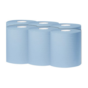 KF03803 2Work 1-Ply Centrefeed Roll 300m Blue Pack 6 KF03803 KF03803 2Work 1-Ply Centrefeed Roll 300m Blue Pack 6 KF03803