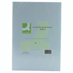 KF01094 Q-Connect Copier Coloured A4 Paper 80gsm Blue Ream Pack 500 KF01094 KF01094 Q-Connect Copier Coloured A4 Paper 80gsm Blue Ream Pack 500 KF01094
