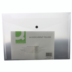KF01244Q Q-Connect Polypropylene Document Folder A4 Clear Pack 12 KF01244Q KF01244Q Q-Connect Polypropylene Document Folder A4 Clear Pack 12 KF01244Q