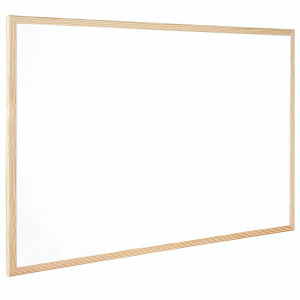 KF03571 Q-Connect Wooden Frame Whiteboard 900x600mm KF03571