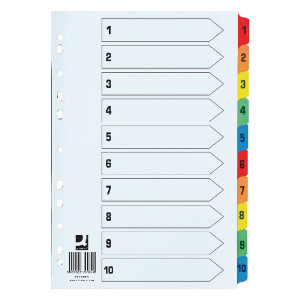 KF76984 Q-Connect 1-10 Index Extra Wide Reinforced Multi-Colour Tabs KF76984 KF76984 Q-Connect 1-10 Index Extra Wide Reinforced Multi-Colour Tabs KF76984