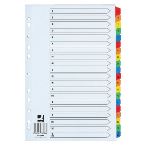 KF76986 Q-Connect 20 Part A-Z Index Extra Wide Reinforced Multi-Colour Tabs KF76986 KF76986 Q-Connect 20 Part A-Z Index Extra Wide Reinforced Multi-Colour Tabs KF76986