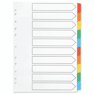KF01526 Q-Connect 10-Part Index Multi-punched Reinforced Board Multi-Colour Blank Tabs A4 White KF01526 KF01526 Q-Connect 10-Part Index Multi-punched Reinforced Board Multi-Colour Blank Tabs A4 White KF01526