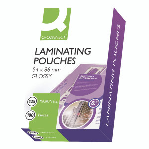 KF01203 Q-Connect 54x86mm Laminating Pouches 250 Micron Pack 100 KF01203 KF01203 Q-Connect 54x86mm Laminating Pouches 250 Micron Pack 100 KF01203