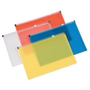 KF16552 Q-Connect Document Zip Wallet A4 Assorted Pack 20 KF16552 KF16552 Q-Connect Document Zip Wallet A4 Assorted Pack 20 KF16552