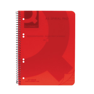 KF10035 Q-Connect Spiral Bound Polypropylene Notebook 160 Pages A5 Red Pack 5 KF10035 KF10035 Q-Connect Spiral Bound Polypropylene Notebook 160 Pages A5 Red Pack 5 KF10035