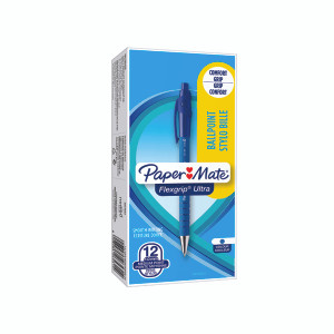 GL26531 PaperMate Flexgrip Ultra Retract Ball Pen Blue Pack 12 S0190433