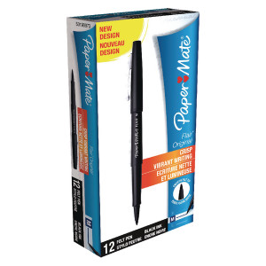 GL09512 PaperMate Flair Original Felt Tip Pens Black Pack 12 S0190973 GL09512 PaperMate Flair Original Felt Tip Pens Black Pack 12 S0190973