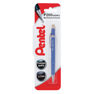 PE02703 Pentel P200 Automatic Pencil Medium 0 7mm Blue Barrel XP207