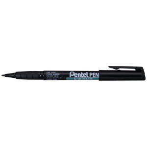 PE04612 Pentel Permanent Marker Fine Black Pack 12 NMS50-A