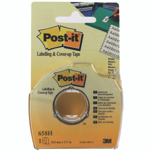 3M72948 Post-it Cover Up Labelling Tape 25 4mm Unique adhesive is repositionable removable 658H 3M72948 Post-it Cover Up Labelling Tape 25 4mm Unique adhesive is repositionable removable 658H