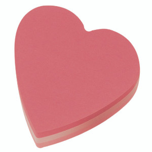 3M49869 Post-it Notes 70 x 70mm Heart Pink Pack 12 2007H 3M49869 Post-it Notes 70 x 70mm Heart Pink Pack 12 2007H