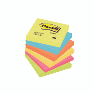 3M87123 Post-it Notes 76 x 76mm Energy Colours Pack 6 654TF 3M87123 Post-it Notes 76 x 76mm Energy Colours Pack 6 654TF