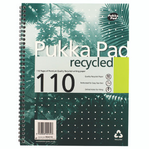 PP00127 Pukka Pad Recycled Ruled Wirebound Notebook 110 Pages A4 Pack 3 RCA4100 PP00127 Pukka Pad Recycled Ruled Wirebound Notebook 110 Pages A4 Pack 3 RCA4100