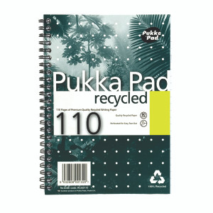 PP00128 Pukka Pad Recycled Ruled Wirebound Notebook 110 Pages A5 Pack 3 RCA5110 PP00128 Pukka Pad Recycled Ruled Wirebound Notebook 110 Pages A5 Pack 3 RCA5110