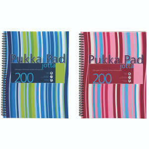 PP00510 Pukka Pad Stripes Polypropylene Wirebound Jotta Notebook 200 Pages A4 Blue Pink Pack 3 JP018 PP00510 Pukka Pad Stripes Polypropylene Wirebound Jotta Notebook 200 Pages A4 Blue Pink Pack 3 JP018