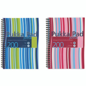 PP00511 Pukka Pad Stripes Polypropylene Wirebound Jotta Notebook 200 Pages A5 Blue Pink Pack 3 JP021 PP00511 Pukka Pad Stripes Polypropylene Wirebound Jotta Notebook 200 Pages A5 Blue Pink Pack 3 JP021