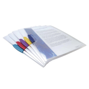 HT40339 Rapesco Pivot Clip Files A4 Assorted Pack 5 0786 HT40339 Rapesco Pivot Clip Files A4 Assorted Pack 5 0786