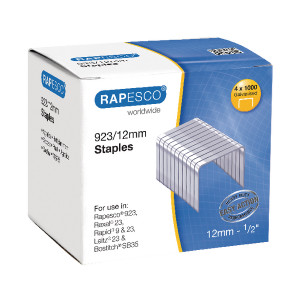 HT92312 Rapesco 923 12mm Staples Made from high quality steel with galvanised finish Pack 4000 S92312Z3 HT92312 Rapesco 923 12mm Staples Made from high quality steel with galvanised finish Pack 4000 S92312Z3