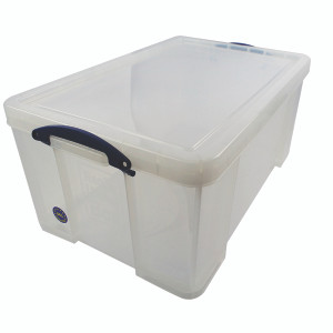 RUP80007 Really Useful 64L Plastic Storage Box W710xD440xH310mm Clear 64C RUP80007 Really Useful 64L Plastic Storage Box W710xD440xH310mm Clear 64C