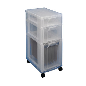 RUP63357 Really Useful Plastic Storage Tower 3 Drawers Clear 7L 12L 25L DT1019 RUP63357 Really Useful Plastic Storage Tower 3 Drawers Clear 7L 12L 25L DT1019