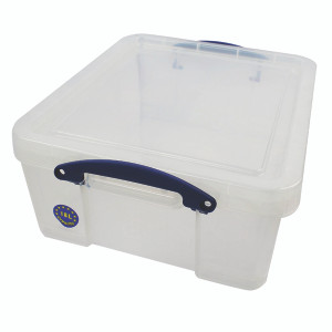 RUP80155 Really Useful 18L Plastic Storage Box With Lid W480xD390xH200mm CD DVDs Clear EBCCD RUP80155 Really Useful 18L Plastic Storage Box With Lid W480xD390xH200mm CD DVDs Clear EBCCD