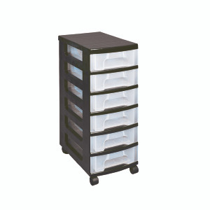 RUP80651 Really Useful Plastic Storage Tower With 6 Drawers Black ST6X7C RUP80651 Really Useful Plastic Storage Tower With 6 Drawers Black ST6X7C