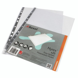 RX00669 Rexel Nyrex Top Side A4 Presentation Pockets Pack 25 13682 RX00669 Rexel Nyrex Top Side A4 Presentation Pockets Pack 25 13682