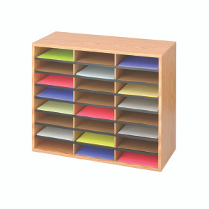 GU94020 Safco 24 Compartment Literature Organiser Oak 9402MO GU94020 Safco 24 Compartment Literature Organiser Oak 9402MO