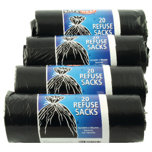 RY90504 Safewrap Refuse Sack 92 Litre Black Pack 80 0446