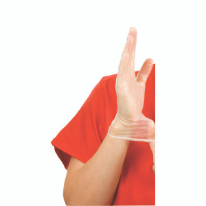 HEA00947 Shield Powder-Free Clear Small Vinyl Gloves Pack 100 GD09
