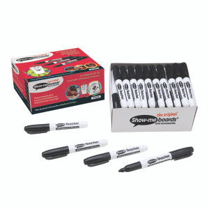 EG60280 Show-me Teacher Drywipe Marker Black Pack 50 STM50 EG60280 Show-me Teacher Drywipe Marker Black Pack 50 STM50