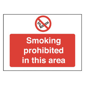 SR71072 Safety Sign Smoking Prohibited in This Area 450x600mm PVC P35Z R SR71072 Safety Sign Smoking Prohibited in This Area 450x600mm PVC P35Z R