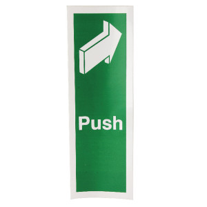 SR11145 Safety Sign Push 150x50mm Self-Adhesive Universal symbol colour scheme FX05512S