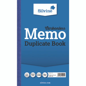 SV42495 Silvine Carbonless Duplicate Memo Book 210x127mm Pack 6 701-T SV42495 Silvine Carbonless Duplicate Memo Book 210x127mm Pack 6 701-T