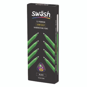 EG60233 Swash KOMFIGRIP Handwriting Pen Black Pack 12 THW12BK EG60233 Swash KOMFIGRIP Handwriting Pen Black Pack 12 THW12BK