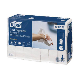 SCA12427 Tork Xpress Multifold Hand Towel H2 White 100 Sheets Pack 21 100297 SCA12427 Tork Xpress Multifold Hand Towel H2 White 100 Sheets Pack 21 100297